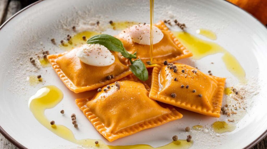Ravioles de potimarrón y queso de cabra: receta gourmet